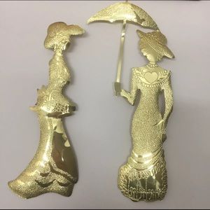 Home Interior Brass Victorian Ladies Set of 2
